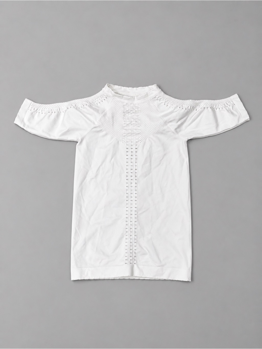 Varley White stretchy workout top Crochet-Trim Crop Tee XS